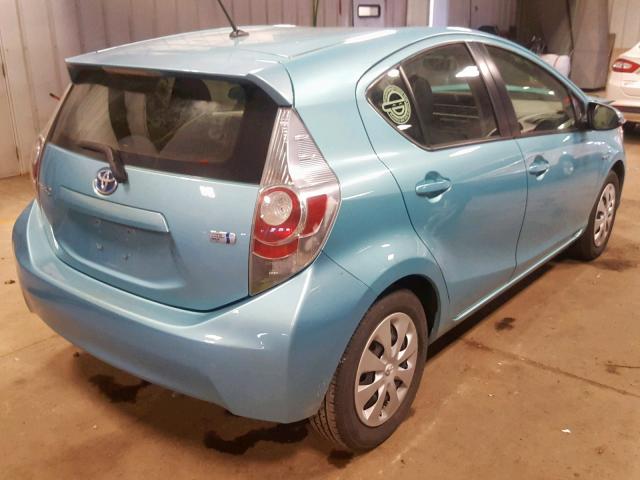 JTDKDTB37D1036001 - 2013 TOYOTA PRIUS C BLUE photo 4