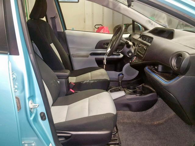 JTDKDTB37D1036001 - 2013 TOYOTA PRIUS C BLUE photo 5