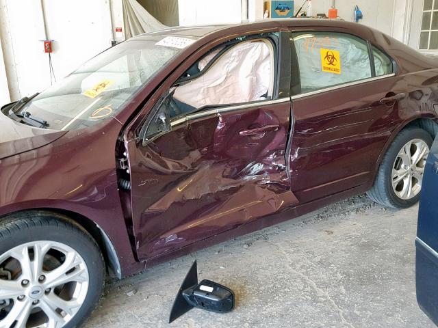 3FAHP0HA3CR350342 - 2012 FORD FUSION SE BURGUNDY photo 9