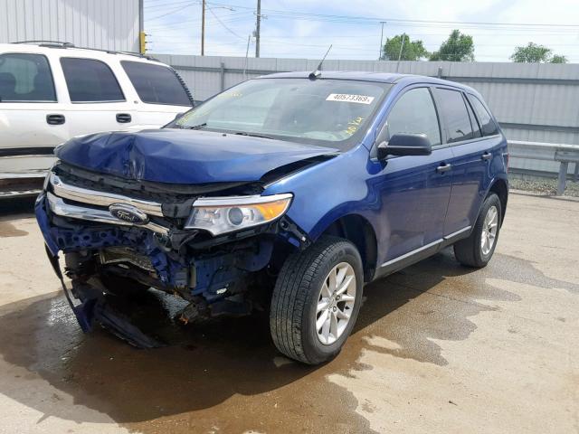 2FMDK3GC0DBB18207 - 2013 FORD EDGE SE BLUE photo 2