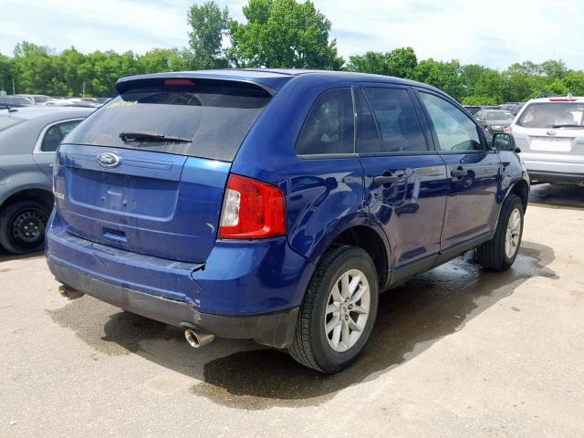 2FMDK3GC0DBB18207 - 2013 FORD EDGE SE BLUE photo 4