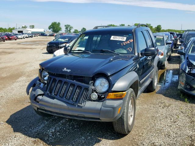 1J4GL48K46W234354 - 2006 JEEP LIBERTY SP BLACK photo 2