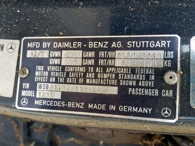 WDBAB23A4CB306043 - 1982 MERCEDES-BENZ 240 D BLUE photo 10