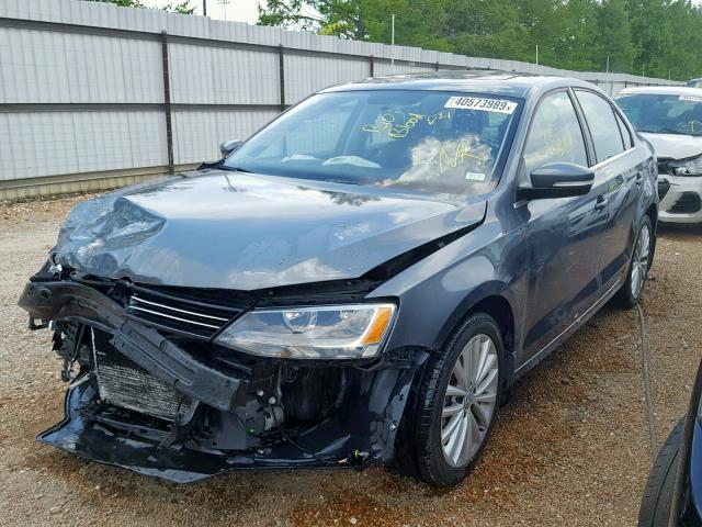 3VWLL7AJ4DM372400 - 2013 VOLKSWAGEN JETTA TDI GRAY photo 2