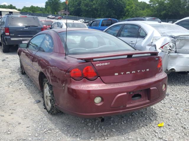 4B3AG42G13E066680 - 2003 DODGE STRATUS SE BURGUNDY photo 3