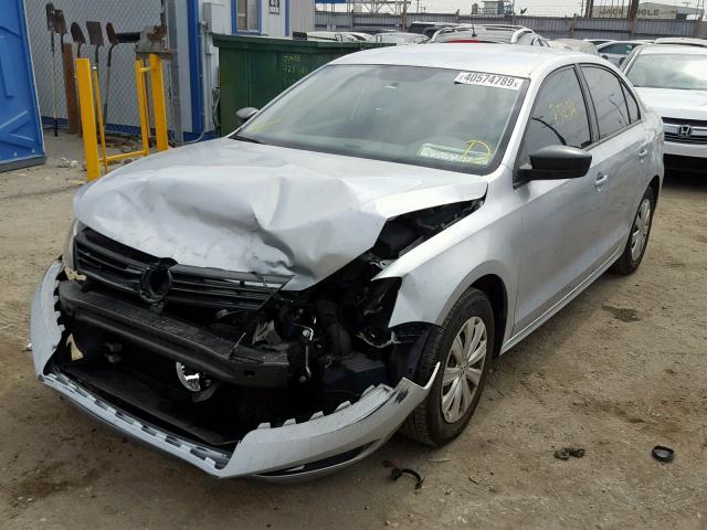 3VW1K7AJ7DM282877 - 2013 VOLKSWAGEN JETTA BASE SILVER photo 2