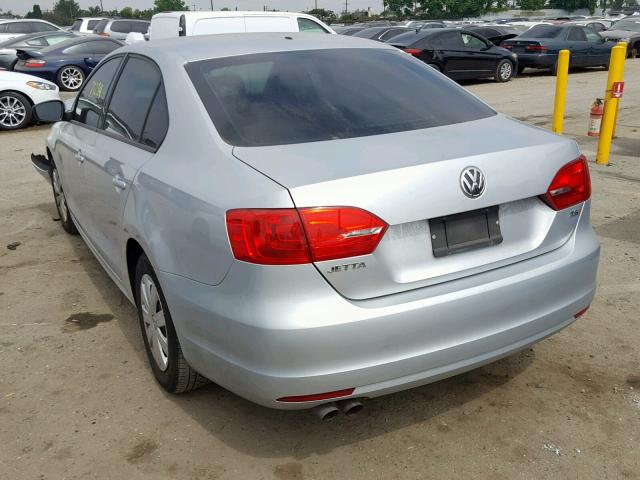 3VW1K7AJ7DM282877 - 2013 VOLKSWAGEN JETTA BASE SILVER photo 3