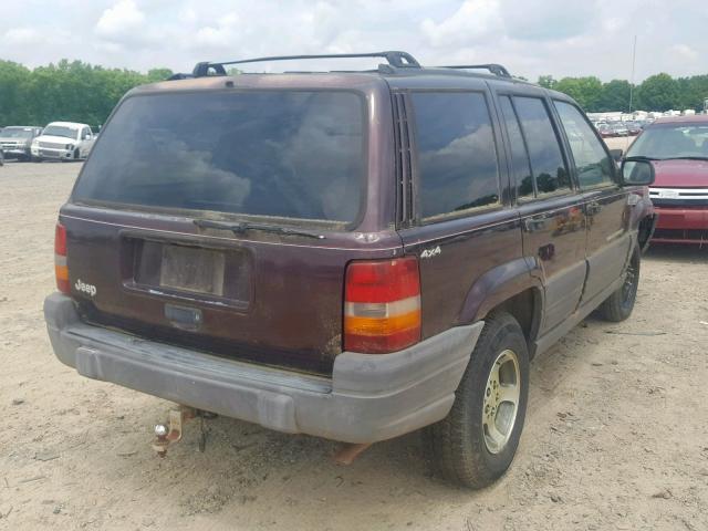 1J4GZ58S7TC210017 - 1996 JEEP GRAND CHER BURGUNDY photo 4