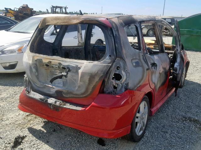 JHMGD376X7S005279 - 2007 HONDA FIT S BURN photo 4