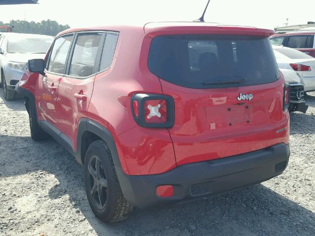 ZACCJAAB8HPG19676 - 2017 JEEP RENEGADE S RED photo 3