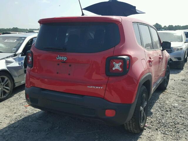 ZACCJAAB8HPG19676 - 2017 JEEP RENEGADE S RED photo 4