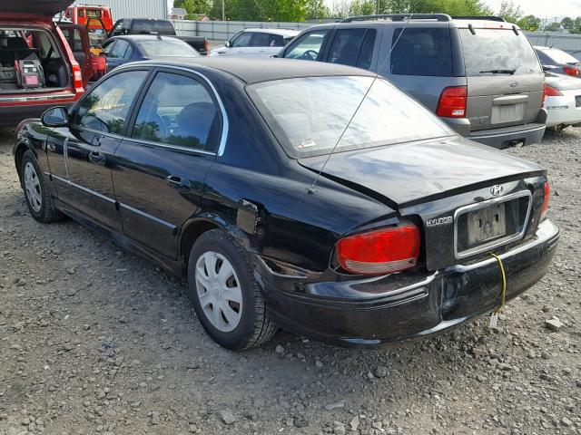 KMHWF25H02A662088 - 2002 HYUNDAI SONATA GL BLACK photo 3