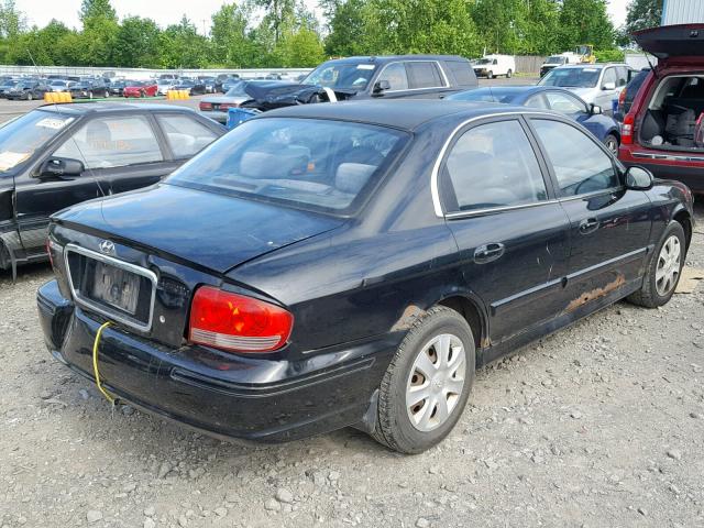 KMHWF25H02A662088 - 2002 HYUNDAI SONATA GL BLACK photo 4