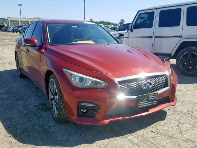 JN1AV7ARXEM701773 - 2014 INFINITI Q50 HYBRID RED photo 1