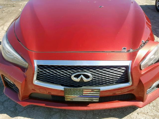 JN1AV7ARXEM701773 - 2014 INFINITI Q50 HYBRID RED photo 7