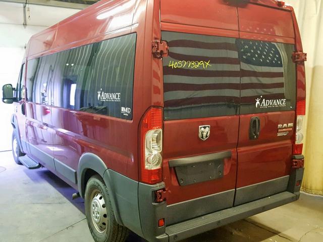 3C6TRVPG3GE125117 - 2016 RAM PROMASTER RED photo 3