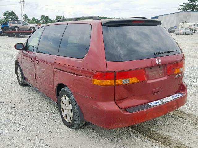 5FNRL189X4B061807 - 2004 HONDA ODYSSEY EX RED photo 3