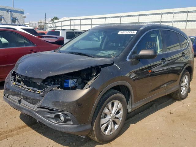 5J6RM4H70DL023121 - 2013 HONDA CR-V EXL BROWN photo 2