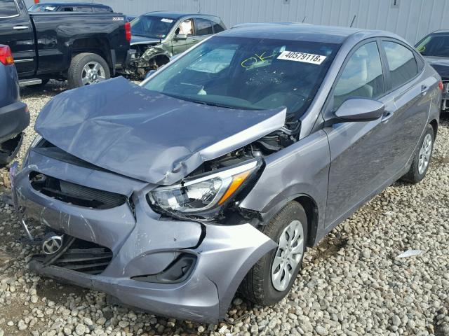 KMHCT4AE4GU135776 - 2016 HYUNDAI ACCENT SE GRAY photo 2