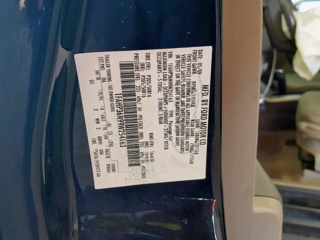 1FAHP36N99W254163 - 2009 FORD FOCUS SES BLACK photo 10