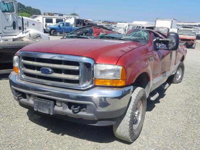 1FTSW31F21EB41457 - 2001 FORD F350 SRW S RED photo 2