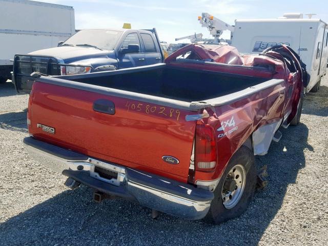 1FTSW31F21EB41457 - 2001 FORD F350 SRW S RED photo 4