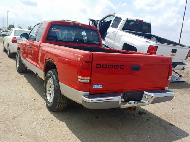 1B7GL22X41S114522 - 2001 DODGE DAKOTA RED photo 3