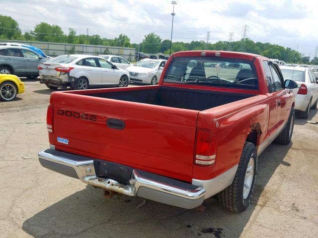 1B7GL22X41S114522 - 2001 DODGE DAKOTA RED photo 4