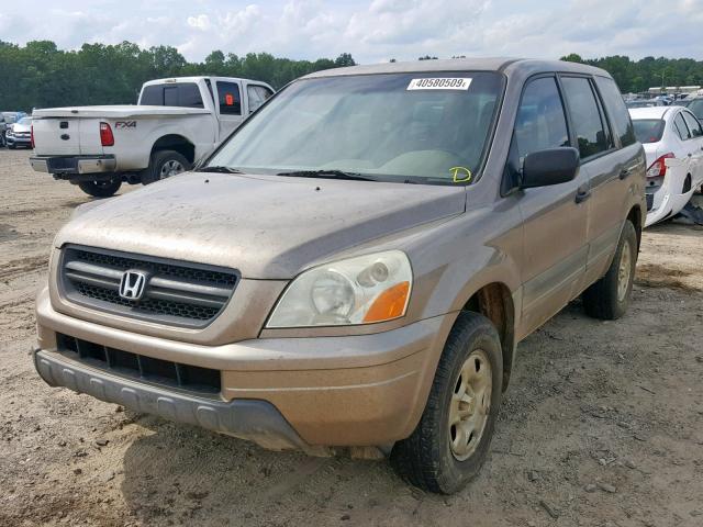 2HKYF18114H571882 - 2004 HONDA PILOT LX GOLD photo 2