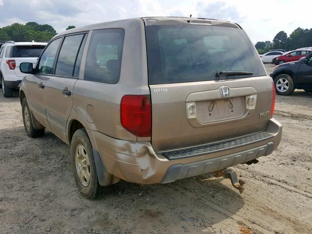 2HKYF18114H571882 - 2004 HONDA PILOT LX GOLD photo 3