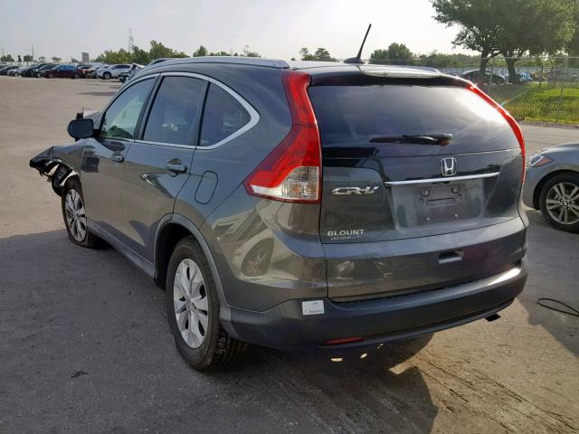 5J6RM3H71CL022682 - 2012 HONDA CR-V EXL GRAY photo 3