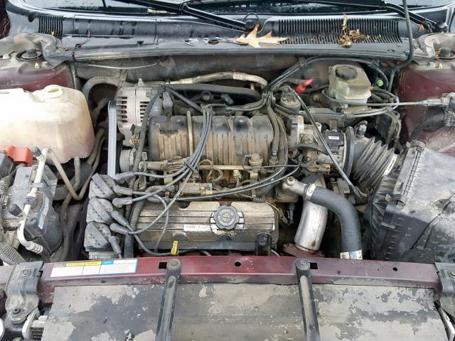 1G4HP54K314172472 - 2001 BUICK LESABRE CU BURGUNDY photo 7