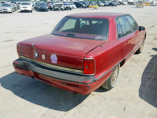 1G3CX53L8N4332277 - 1992 OLDSMOBILE 98 REGENCY MAROON photo 4