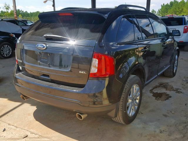 2FMDK3JC3EBB51972 - 2014 FORD EDGE SEL BLACK photo 4