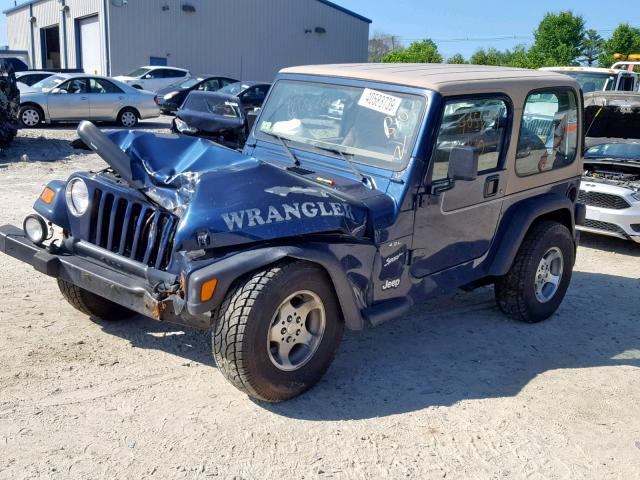 1J4FA49S2YP753691 - 2000 JEEP WRANGLER / BLUE photo 2