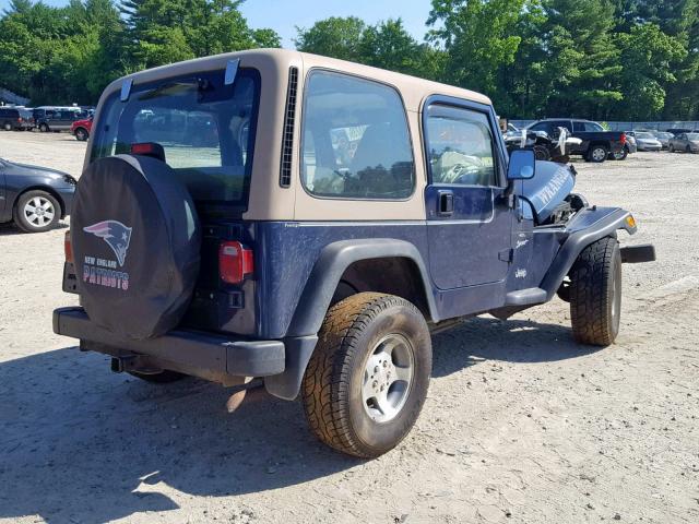 1J4FA49S2YP753691 - 2000 JEEP WRANGLER / BLUE photo 4