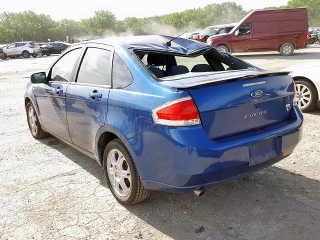 1FAHP36N39W217576 - 2009 FORD FOCUS SES BLUE photo 3