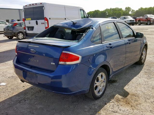 1FAHP36N39W217576 - 2009 FORD FOCUS SES BLUE photo 4