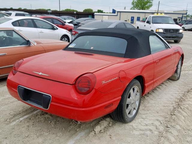 1FAHP60A72Y114890 - 2002 FORD THUNDERBIR RED photo 4