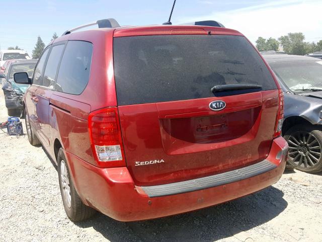 KNDMG4C7XB6371356 - 2011 KIA SEDONA LX RED photo 3