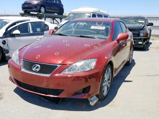 JTHBK262465020639 - 2006 LEXUS IS 250 RED photo 2