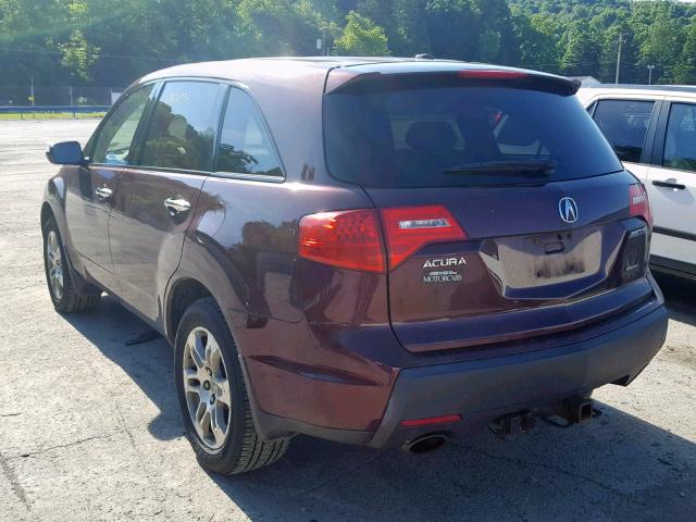 2HNYD28297H543873 - 2007 ACURA MDX MAROON photo 3