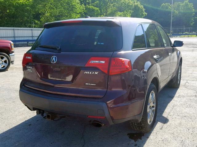 2HNYD28297H543873 - 2007 ACURA MDX MAROON photo 4