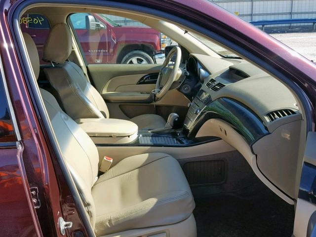 2HNYD28297H543873 - 2007 ACURA MDX MAROON photo 5