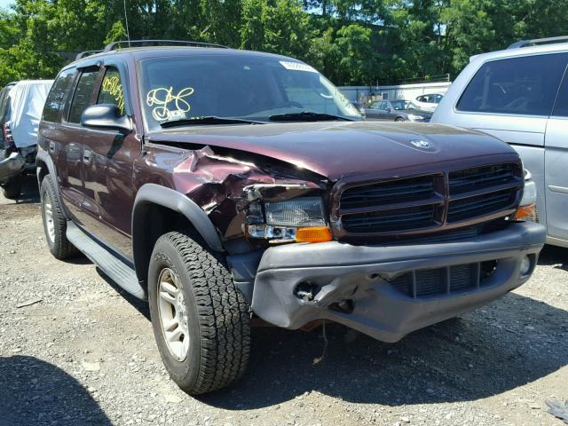 1D4HS38N73F624350 - 2003 DODGE DURANGO SP BURGUNDY photo 1