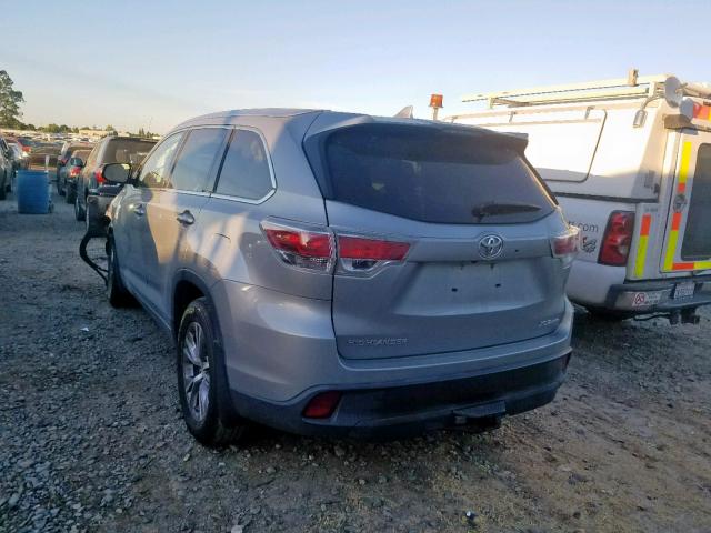 5TDJKRFH7FS171785 - 2015 TOYOTA HIGHLANDER GRAY photo 3