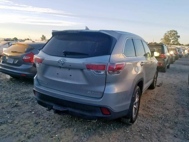 5TDJKRFH7FS171785 - 2015 TOYOTA HIGHLANDER GRAY photo 4