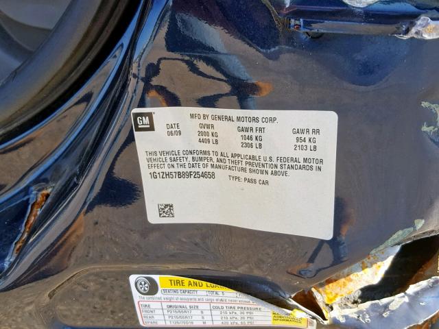 1G1ZH57B89F254658 - 2009 CHEVROLET MALIBU 1LT 蓝色 照片 10