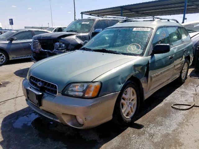 4S3BH675237614615 - 2003 SUBARU LEGACY OUT GREEN photo 2