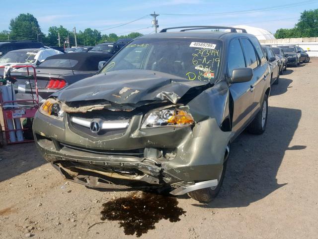 2HNYD18876H521075 - 2006 ACURA MDX TOURIN GREEN photo 2